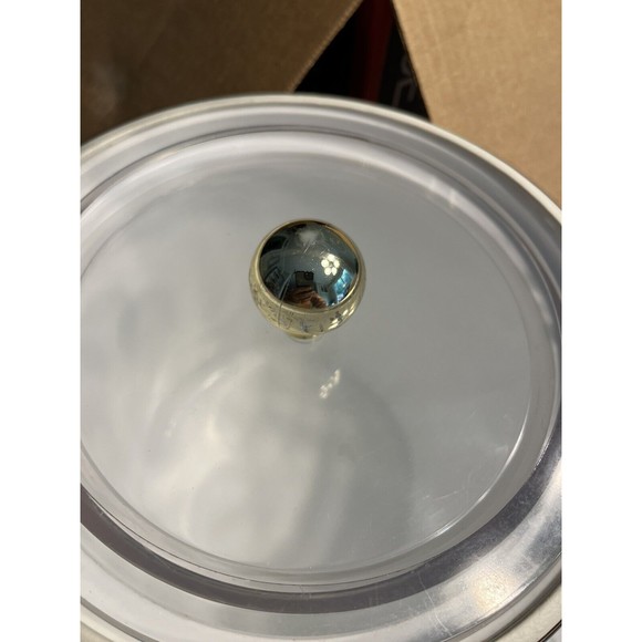 VTG Georges Briard Gold Ice Bucket Lucite Handle Lid Mid Century MCM Barware IOB - Picture 6 of 12